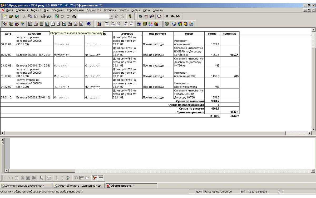 Анализ расходов для НУ в 1С: У..
